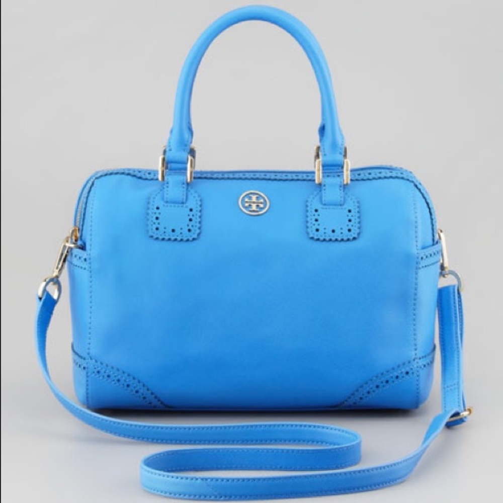 Burch Baby Blue Robinson Satchel Saffiano Leather